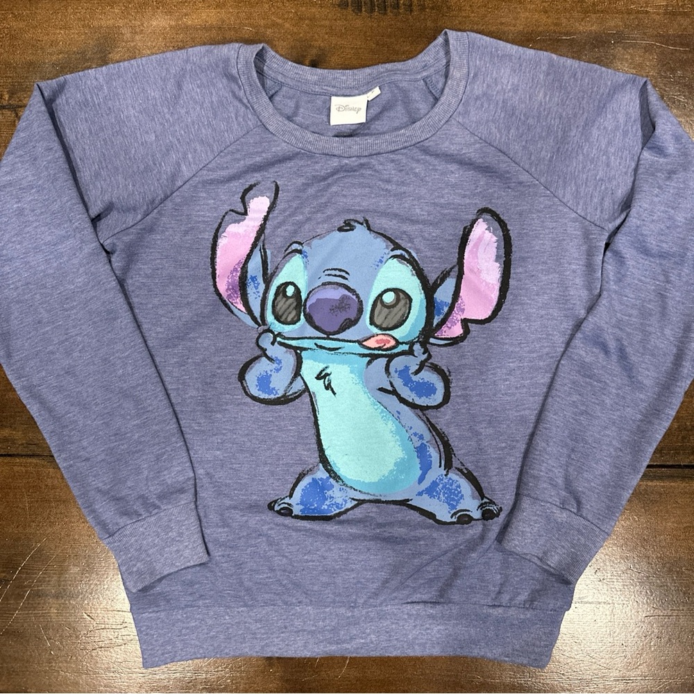 Disney Lilo & Stitch Women’s Pullover Sweater size Medium Blue